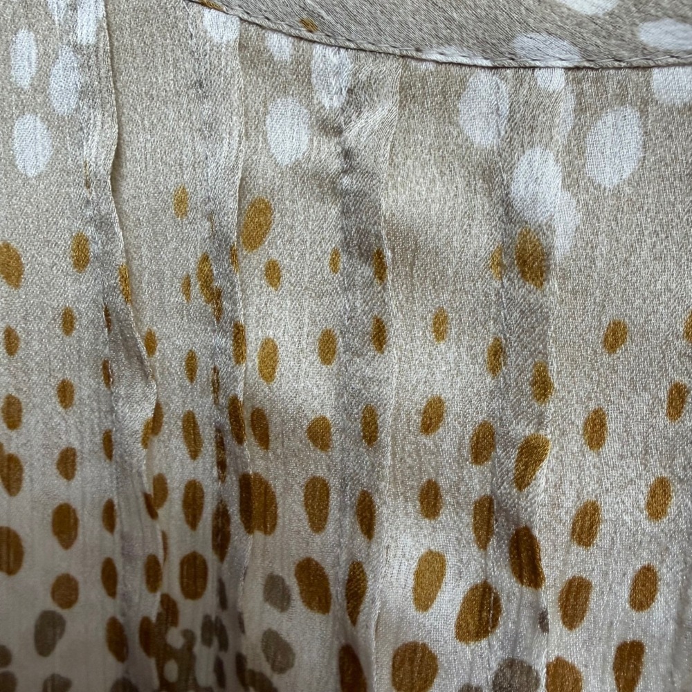 Peter Nygard Womens Feather Print Pleated Blouse Belt Medium Western Festival - Picture 8 of 10